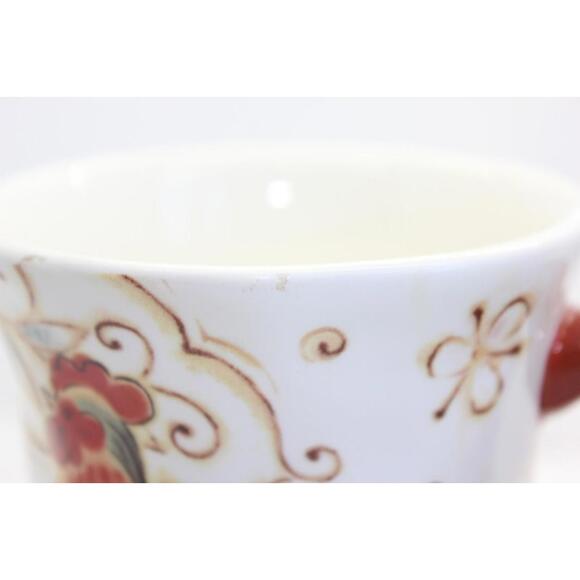 Pier 1 Imports Set of 2 Gallo Rooster Design Coffee Tea Mugs Ironstone 14 oz - Picture 3 of 10